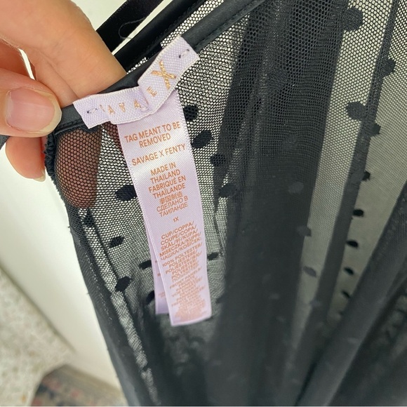 Savage Fenty Free Spirit Floral Embroidery Night Slip Women’s 1X Black Strappy - Picture 10 of 16